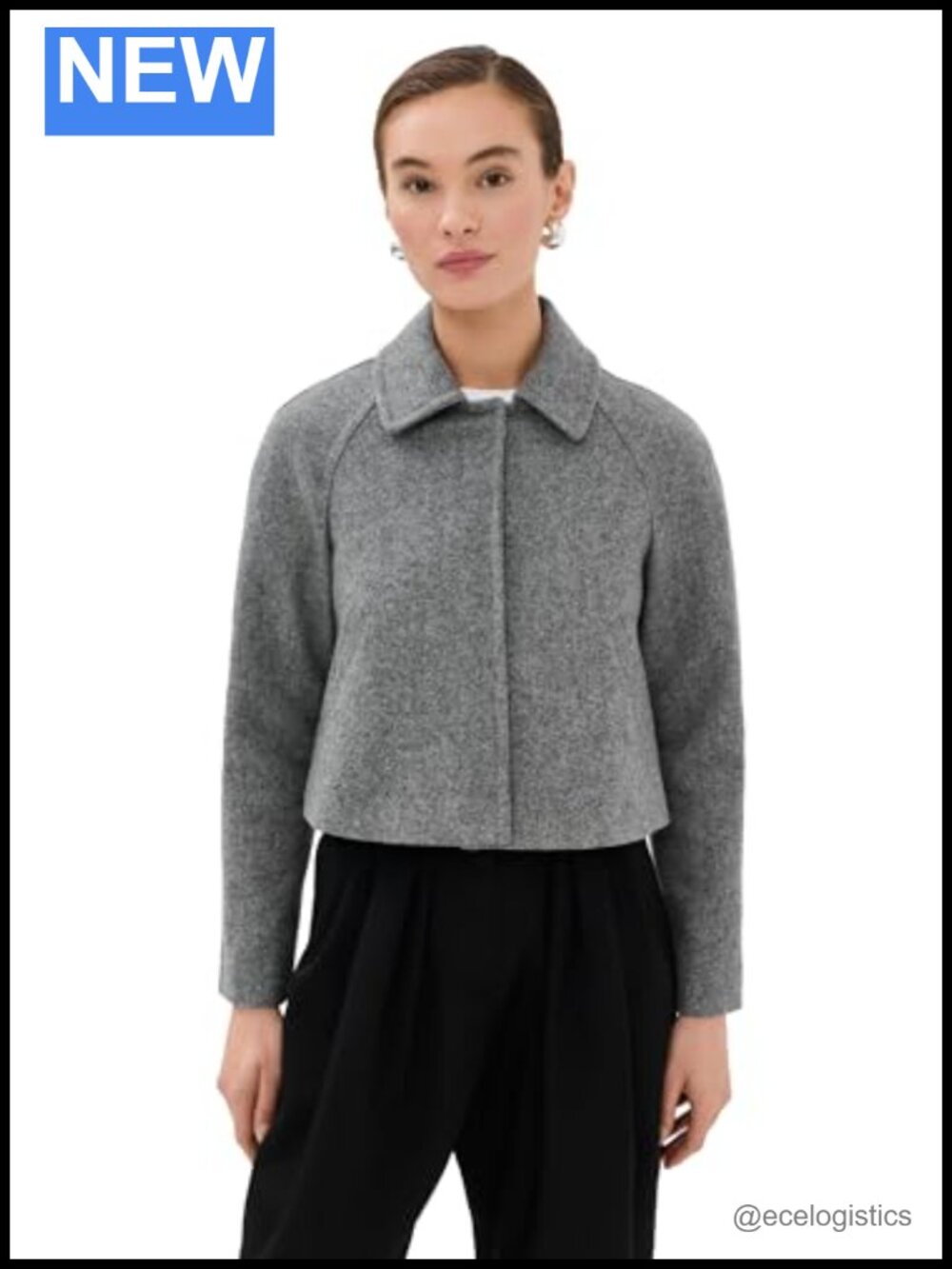 Women's Wool Twill Jacket Short Length Detachable Belt